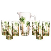 CJ 6COPOS+01JARRA PALM TREE HANDPAINT WOLFF